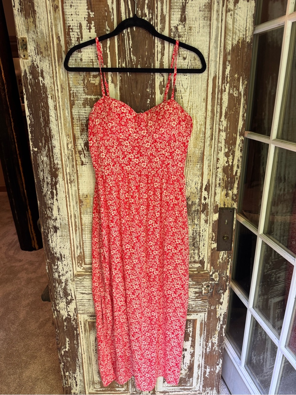 Lily Rose Pink Red Floral Spaghetti-Strap Maxi Dress